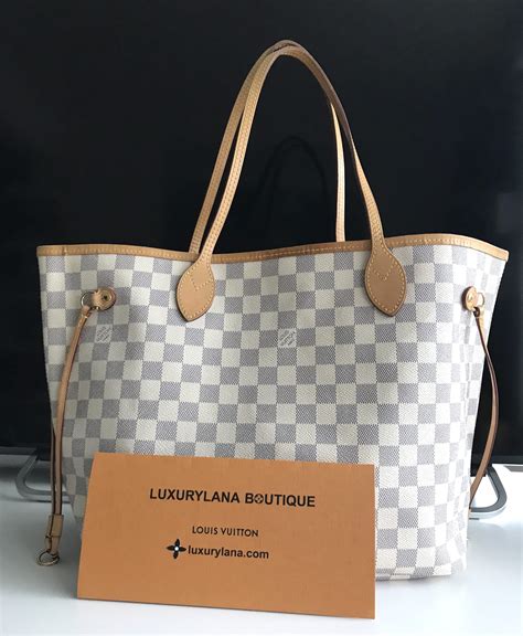 fake louis vuitton neverfull mm damier azur|louis vuitton damier azur artsy.